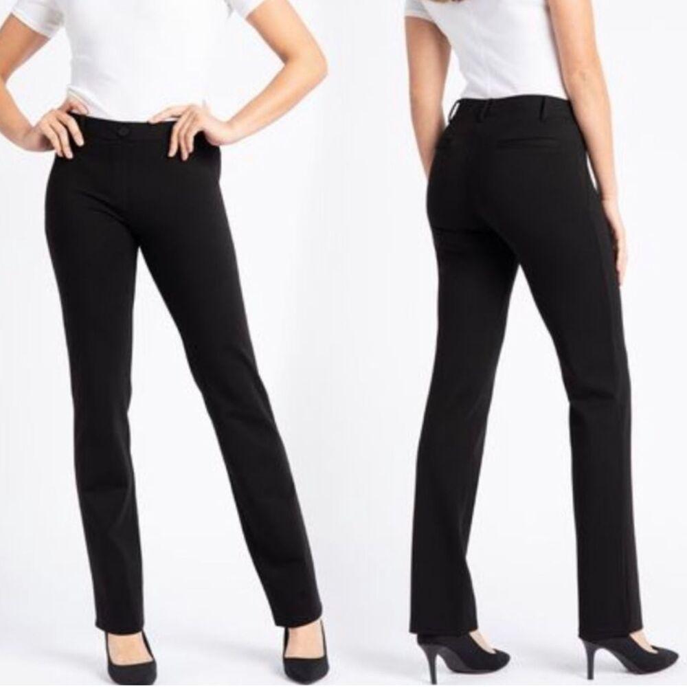 Betabrand Dress Pants Straight Leg Yoga Black MP